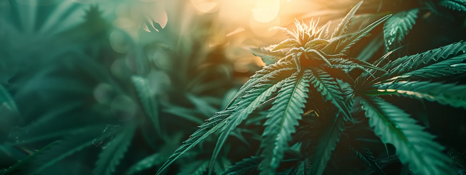 a tranquil and serene cannabis logo design inspired by the calming blues of california's coastline and lush greens of indonesia's forests.